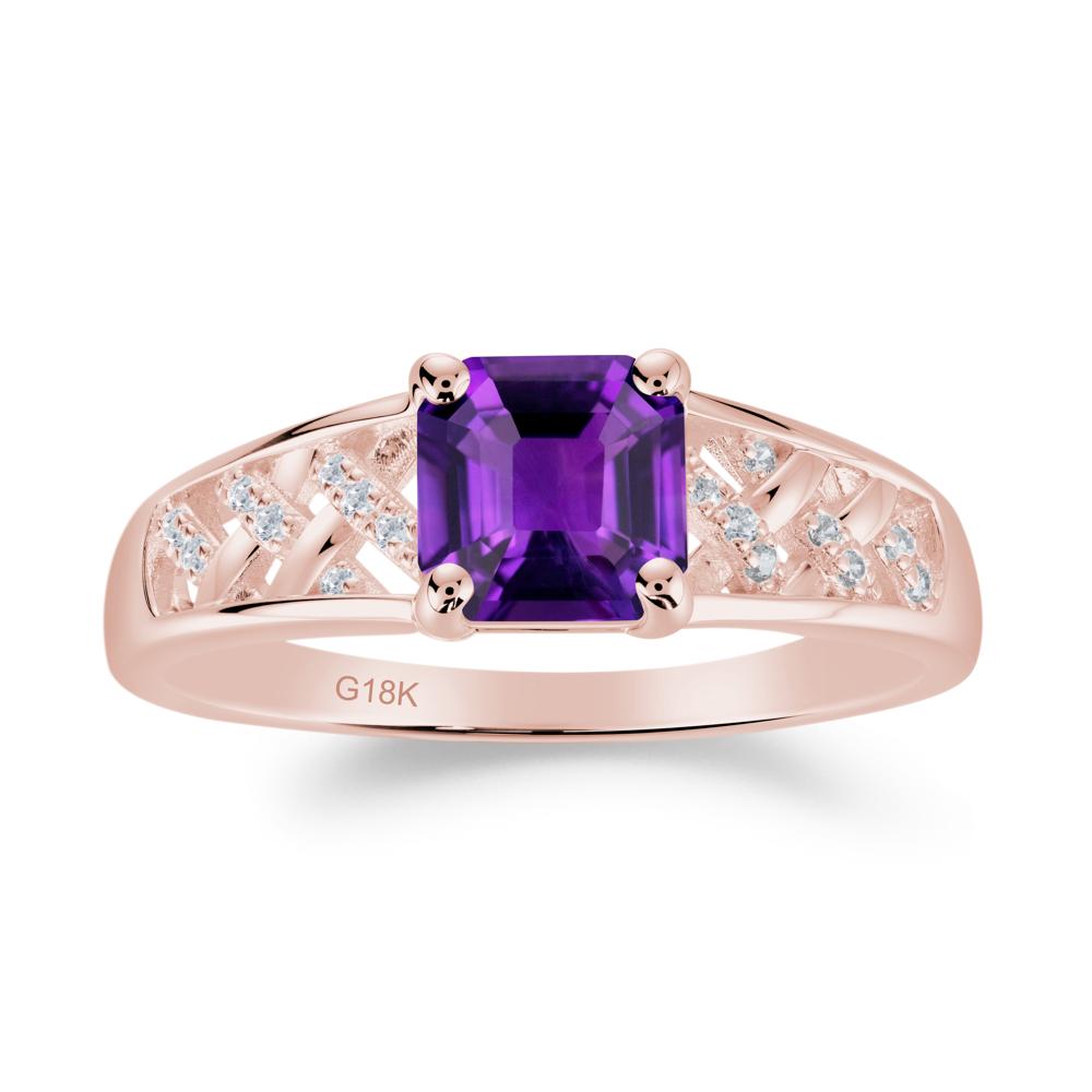 Delicate Amethyst Promise Ring - LUO Jewelry #metal_18k rose gold
