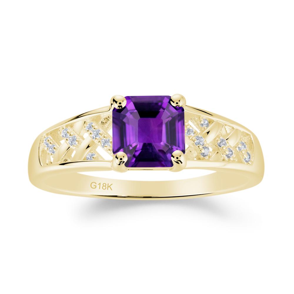 Delicate Amethyst Promise Ring - LUO Jewelry #metal_18k yellow gold