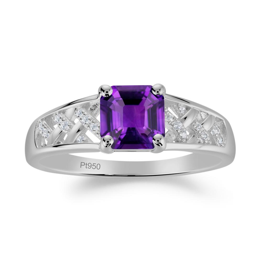 Delicate Amethyst Promise Ring - LUO Jewelry #metal_platinum