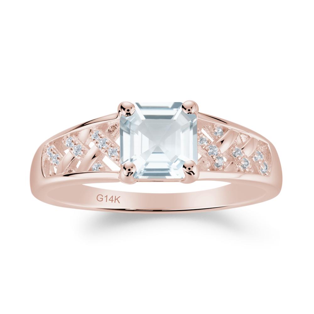 Delicate Aquamarine Promise Ring - LUO Jewelry #metal_14k rose gold