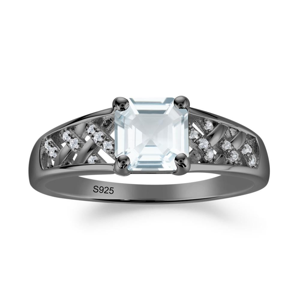 Delicate Aquamarine Promise Ring - LUO Jewelry #metal_black finish sterling silver