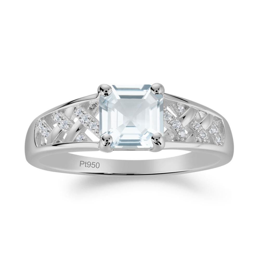 Delicate Aquamarine Promise Ring - LUO Jewelry #metal_platinum