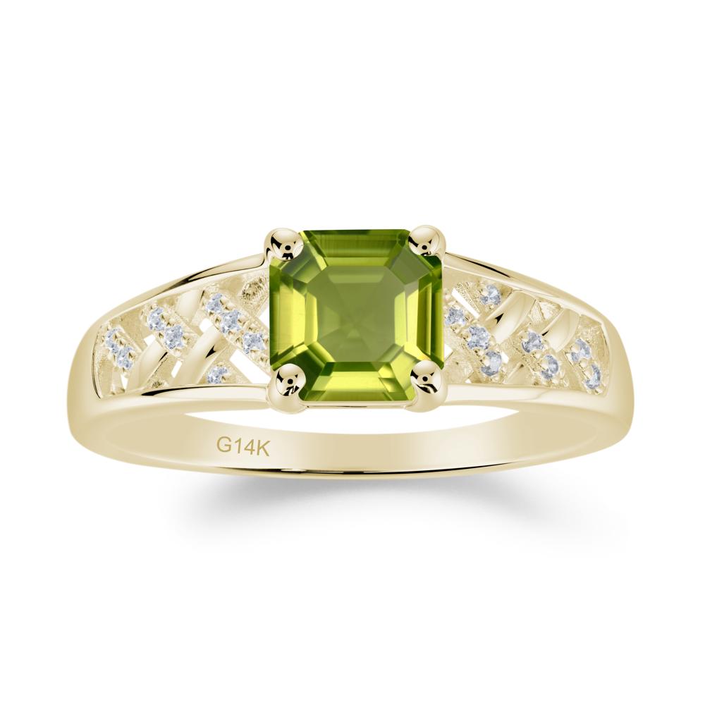 Delicate Peridot Promise Ring - LUO Jewelry #metal_14k yellow gold