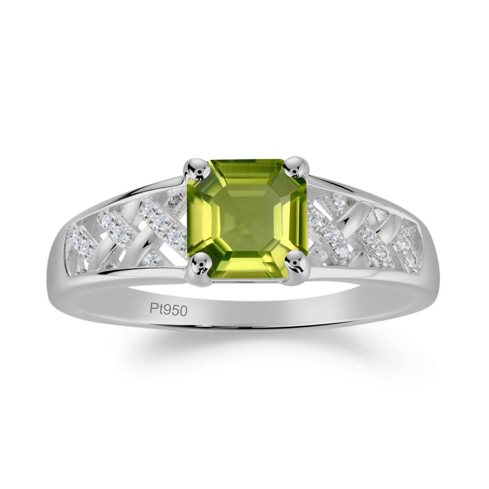 Delicate Peridot Promise Ring - LUO Jewelry #metal_platinum