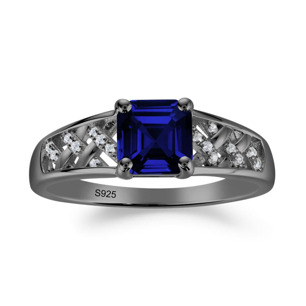 Delicate Sapphire Promise Ring - LUO Jewelry #metal_black finish sterling silver