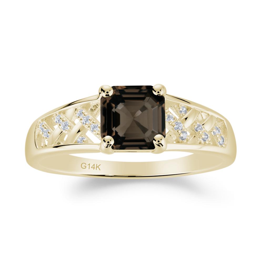 Delicate Smoky Quartz Promise Ring - LUO Jewelry #metal_14k yellow gold