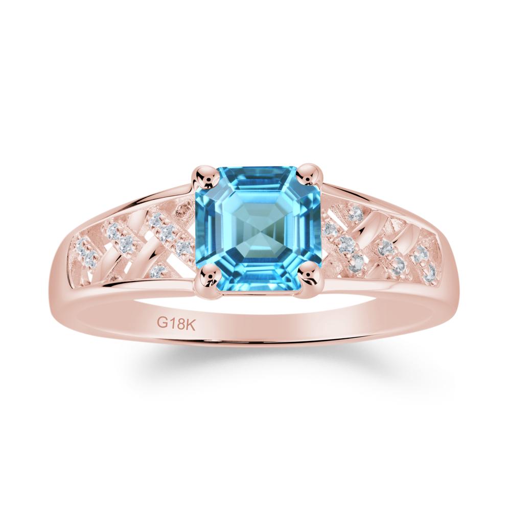 Delicate Swiss Blue Topaz Promise Ring - LUO Jewelry #metal_18k rose gold