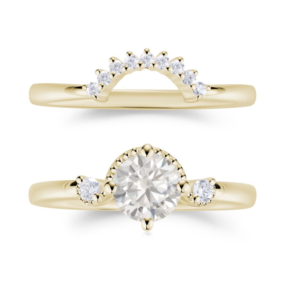 Vintage Sapphire Bridal Promise Ring Set - LUO Jewelry #gemstone_Cubic Zirconia