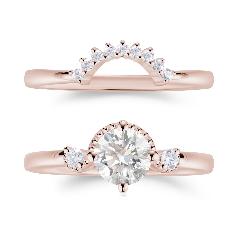 Vintage Sapphire Bridal Promise Ring Set - LUO Jewelry #gemstone_Diamond