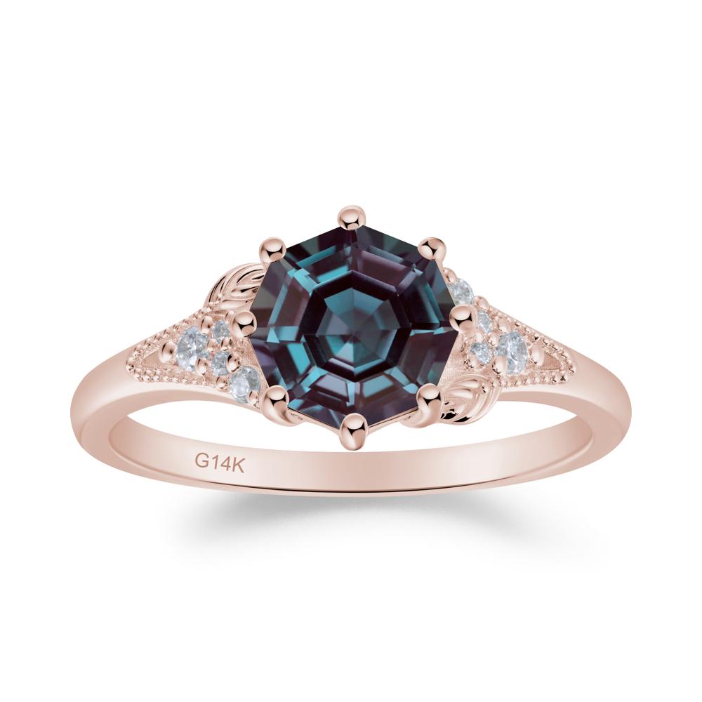 Filigree Octagon Alexandrite Ring - LUO Jewelry #metal_14k rose gold
