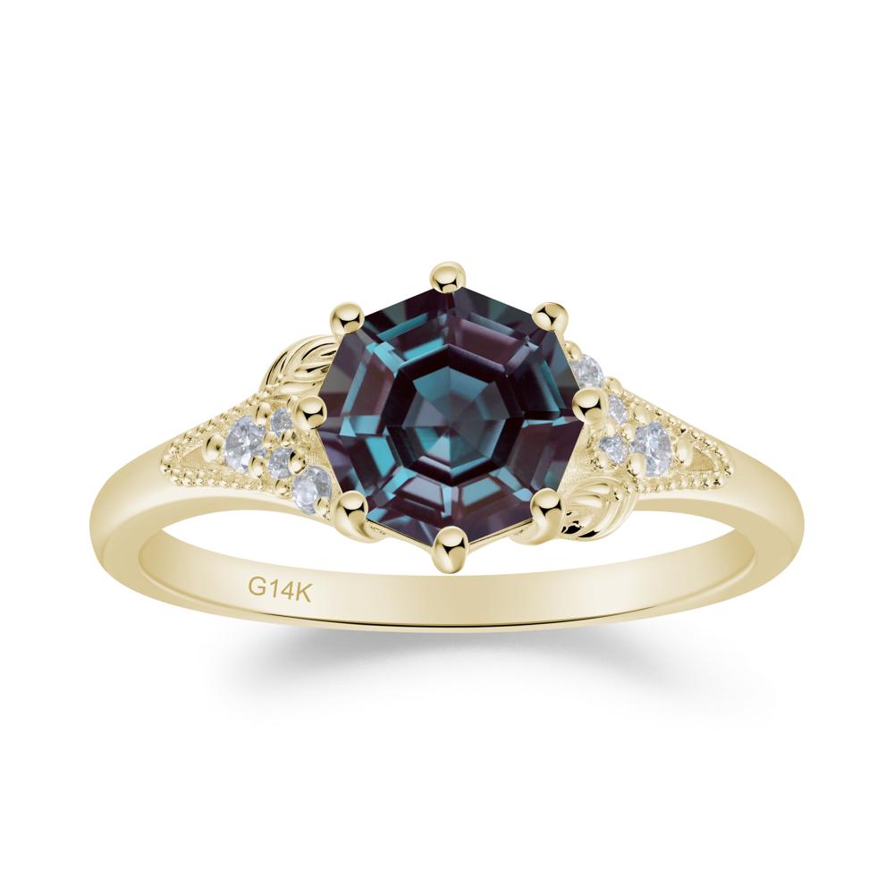 Filigree Octagon Alexandrite Ring - LUO Jewelry #metal_14k yellow gold