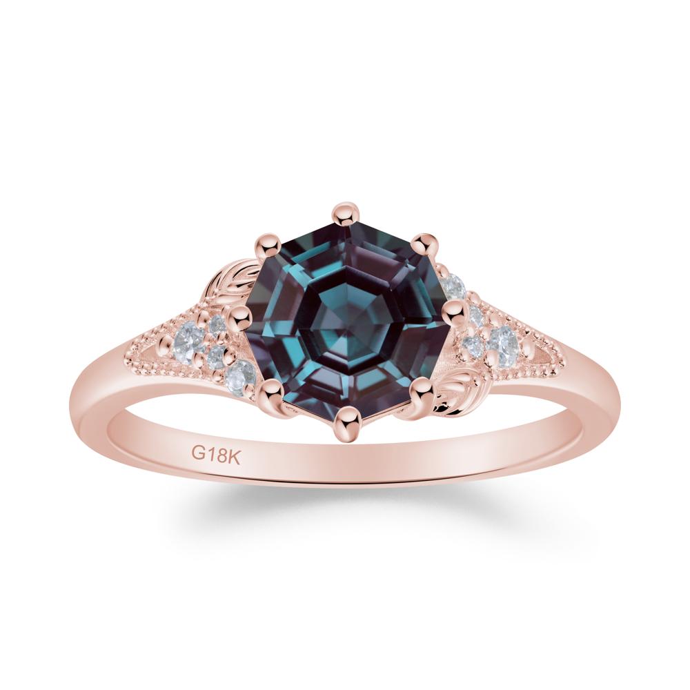Filigree Octagon Alexandrite Ring - LUO Jewelry #metal_18k rose gold