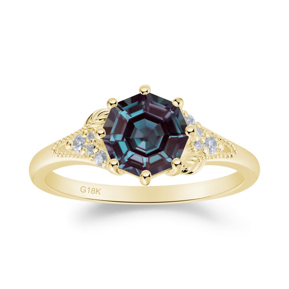 Filigree Octagon Alexandrite Ring - LUO Jewelry #metal_18k yellow gold
