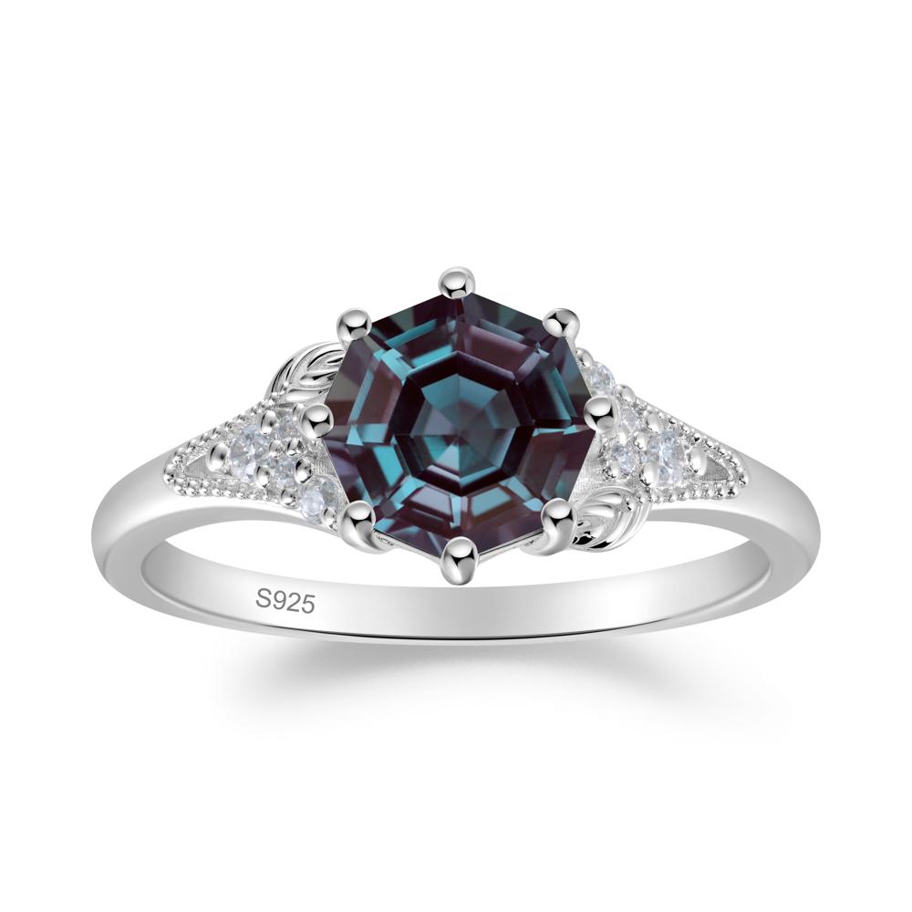 Filigree Octagon Alexandrite Ring - LUO Jewelry #metal_sterling silver