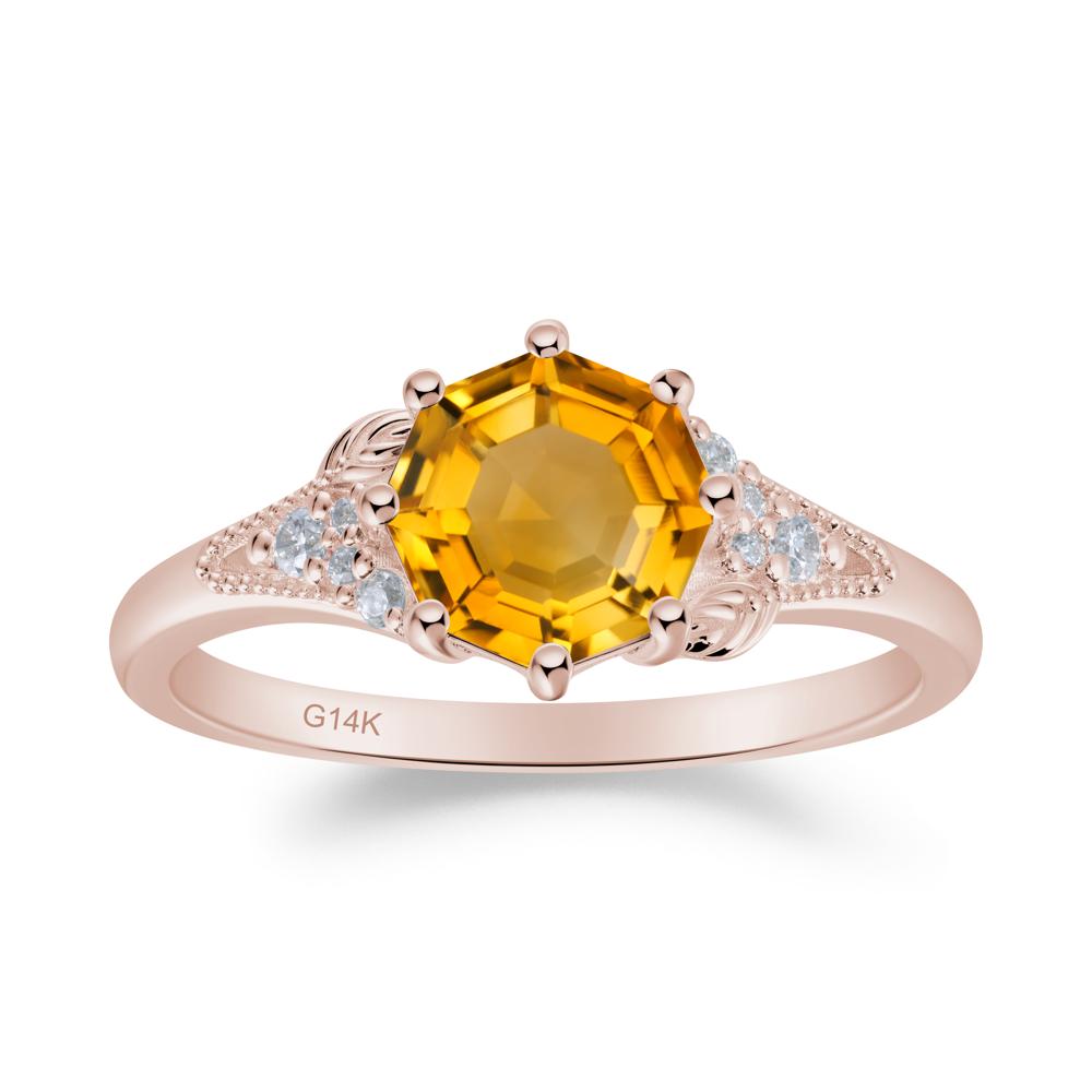 Vinatge Citrine Promise Ring - LUO Jewelry #metal_14k rose gold