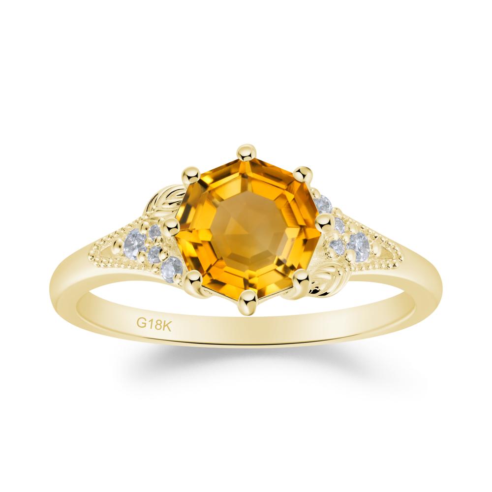 Vinatge Citrine Promise Ring - LUO Jewelry #metal_18k yellow gold
