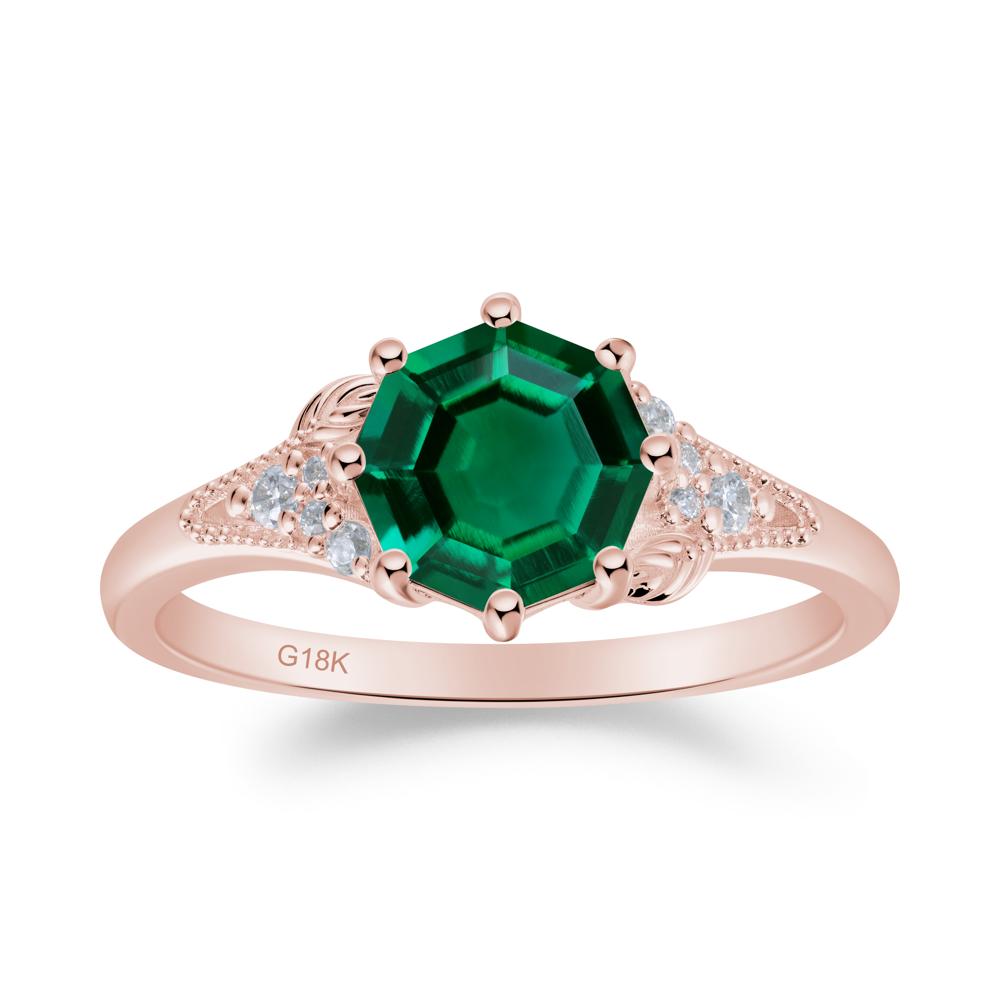 Emerald Leaf and Milgrain Ring - LUO Jewelry #metal_18k rose gold