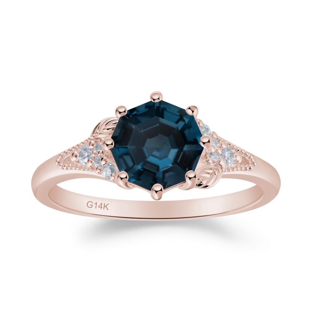 Vinatge London Blue Topaz Promise Ring - LUO Jewelry #metal_14k rose gold