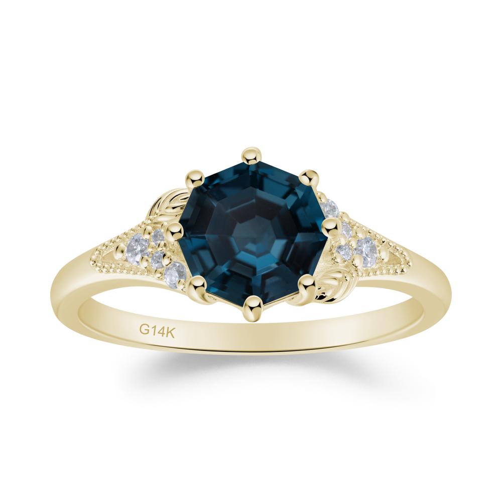 Vinatge London Blue Topaz Promise Ring - LUO Jewelry #metal_14k yellow gold