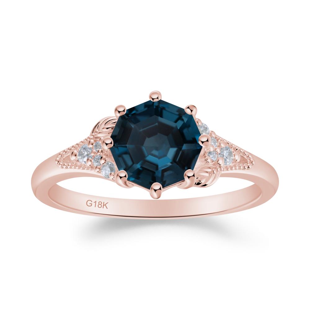 Vinatge London Blue Topaz Promise Ring - LUO Jewelry #metal_18k rose gold