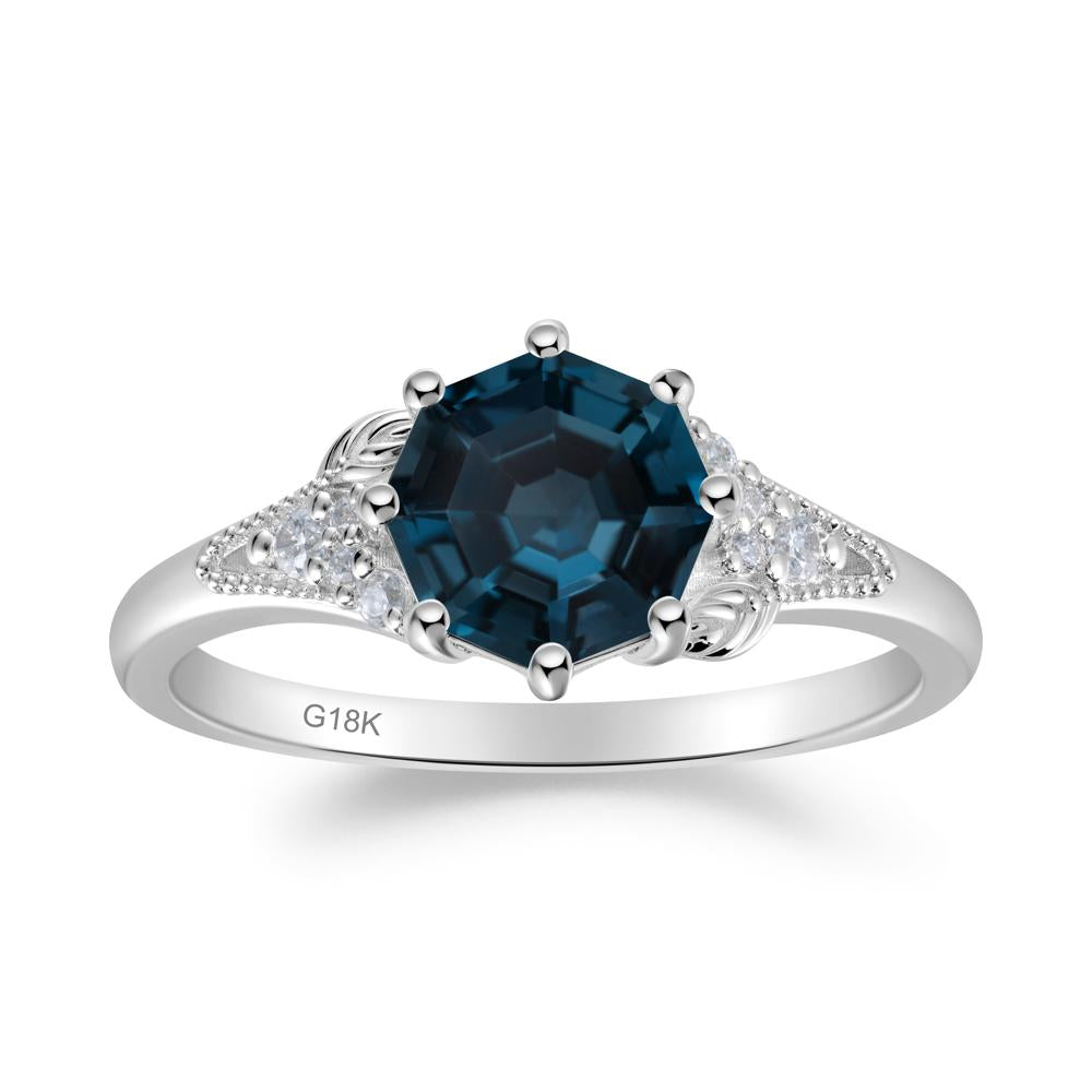 Vinatge London Blue Topaz Promise Ring - LUO Jewelry #metal_18k white gold