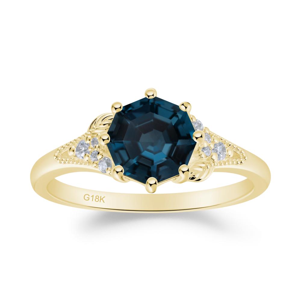 Vinatge London Blue Topaz Promise Ring - LUO Jewelry #metal_18k yellow gold