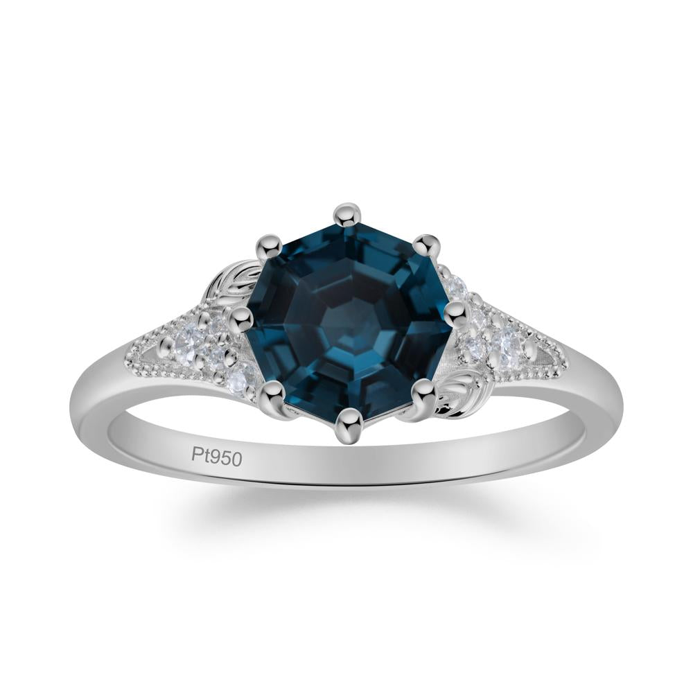 Vinatge London Blue Topaz Promise Ring - LUO Jewelry #metal_platinum