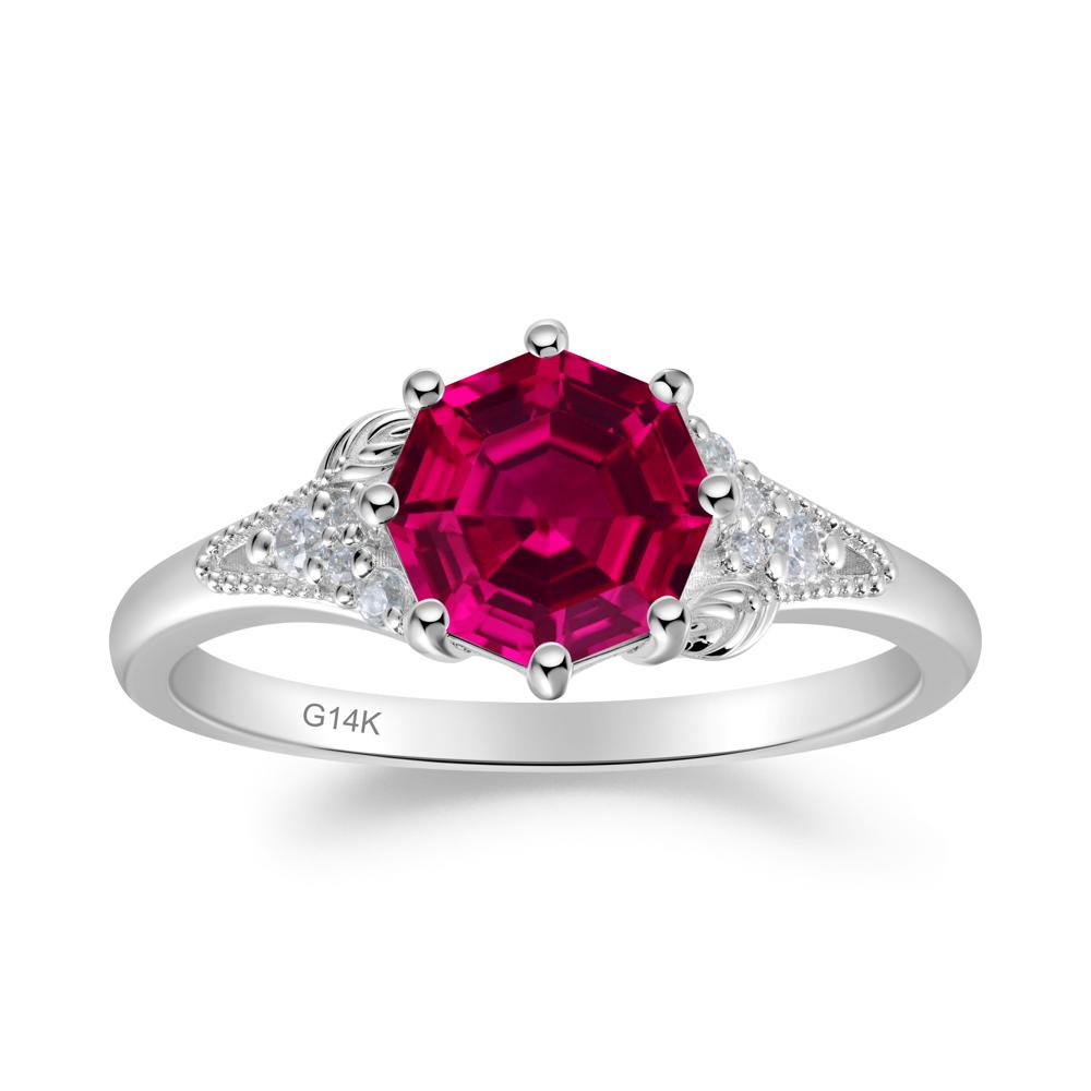 Vinatge Ruby Promise Ring - LUO Jewelry #metal_14k white gold
