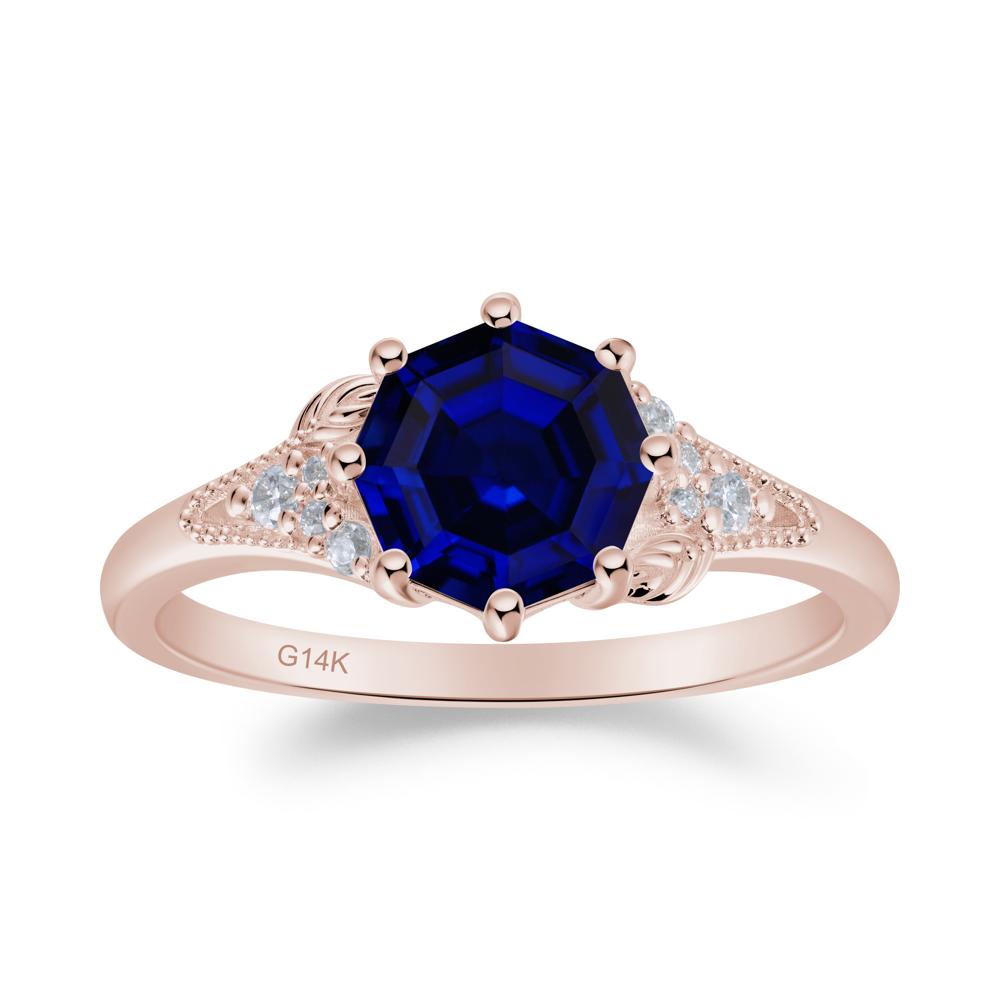 Filigree Octagon Sapphire Ring - LUO Jewelry #metal_14k rose gold