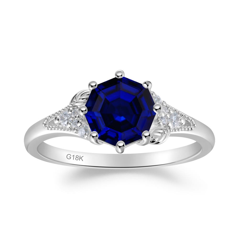 Filigree Octagon Sapphire Ring - LUO Jewelry #metal_18k white gold