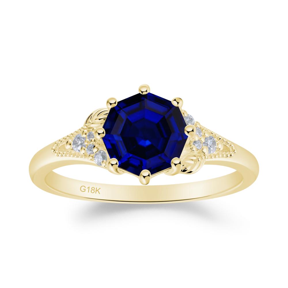 Filigree Octagon Sapphire Ring - LUO Jewelry #metal_18k yellow gold