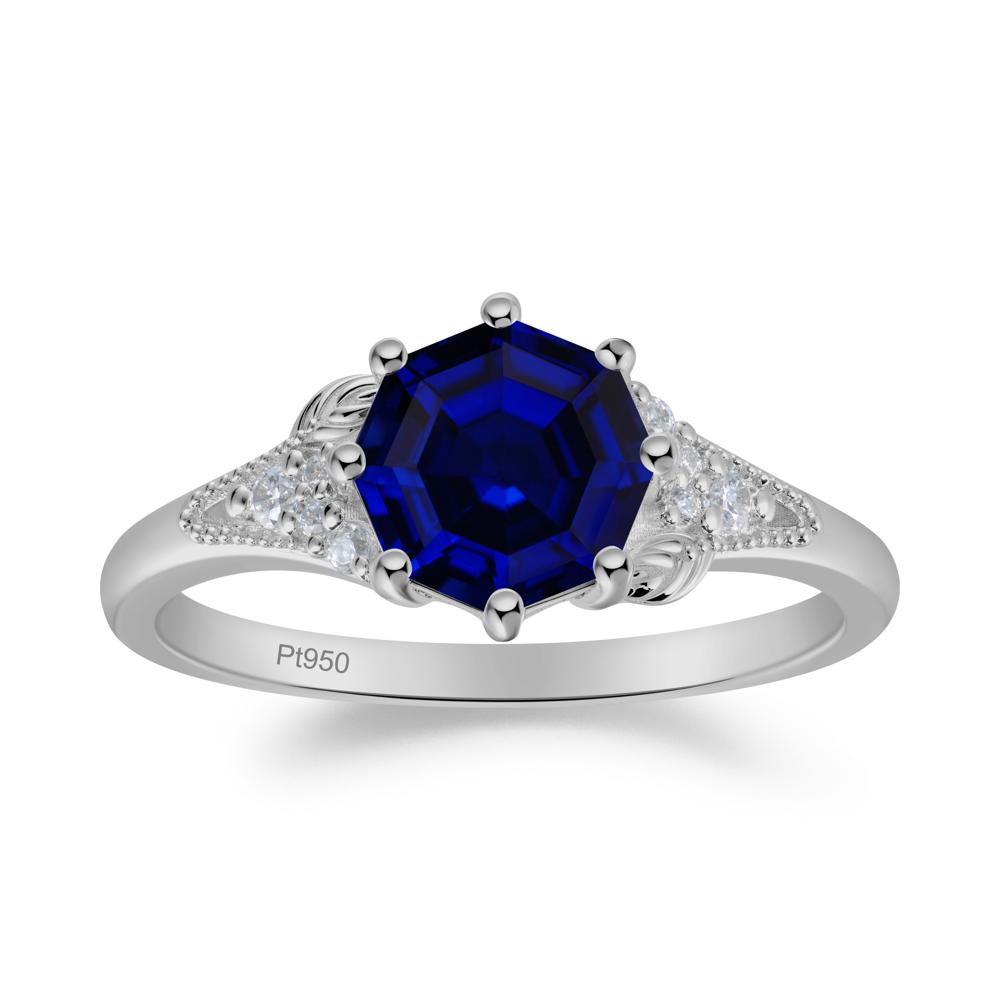 Filigree Octagon Sapphire Ring - LUO Jewelry #metal_platinum