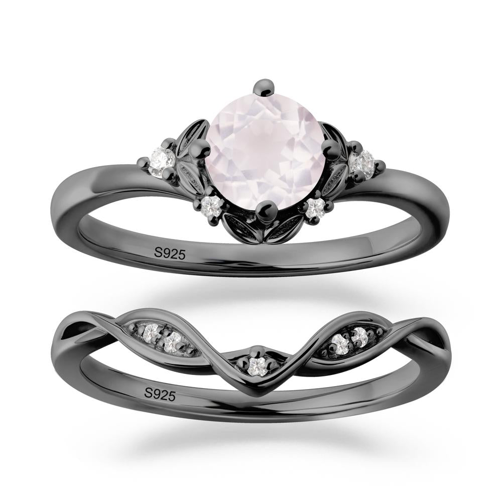 Nature Inspired Leaf and Vine Emerald Ring Set - LUO Jewelry #gemstone_Rose Quartz
