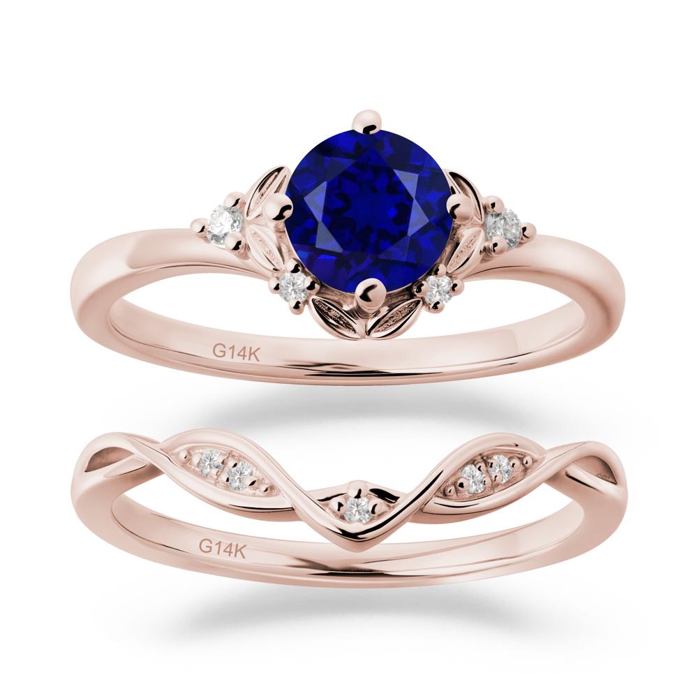 Nature Inspired Leaf and Vine Emerald Ring Set - LUO Jewelry #gemstone_Sapphire