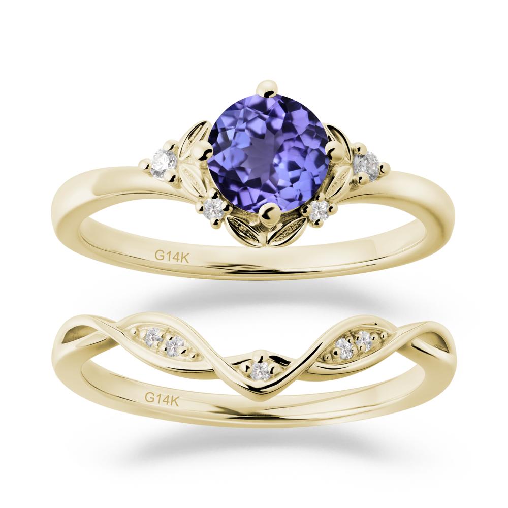 Nature Inspired Leaf and Vine Emerald Ring Set - LUO Jewelry #gemstone_Tanzanite