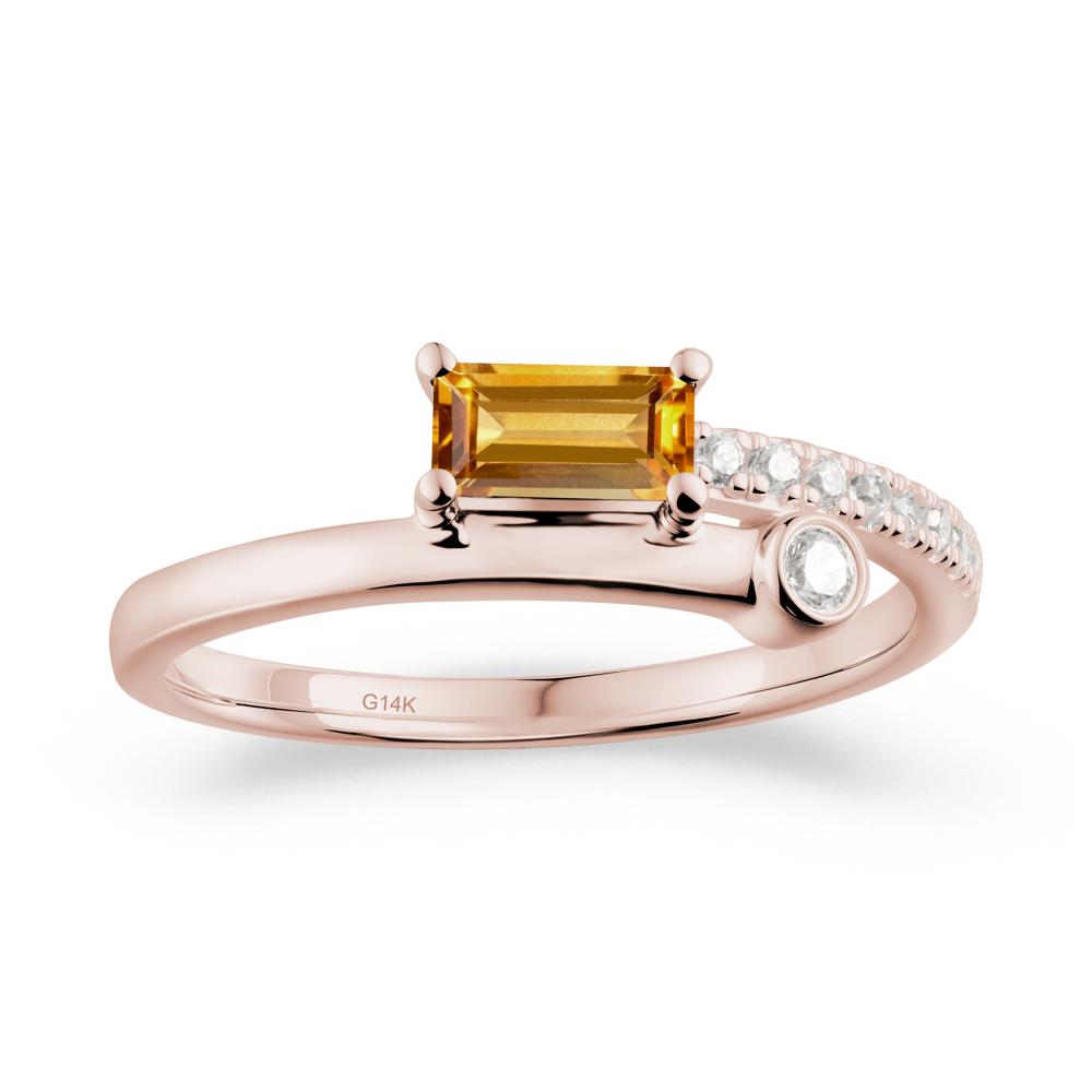 Toi Et Moi Citrine Ring for Women - LUO Jewelry #metal_14k rose gold
