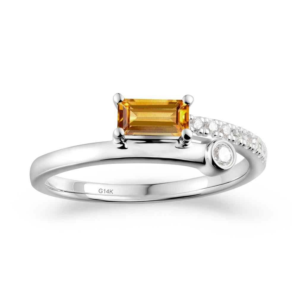 Toi Et Moi Citrine Ring for Women - LUO Jewelry #metal_14k white gold