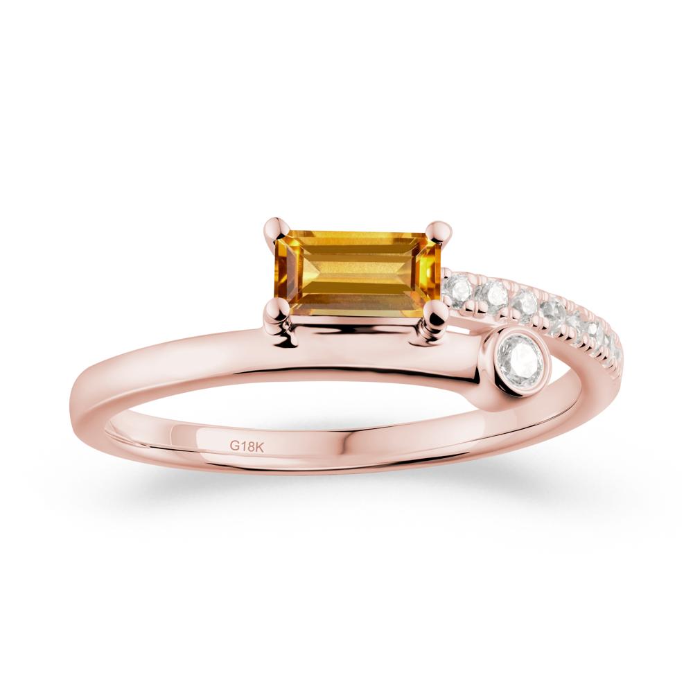 Toi Et Moi Citrine Ring for Women - LUO Jewelry #metal_18k rose gold