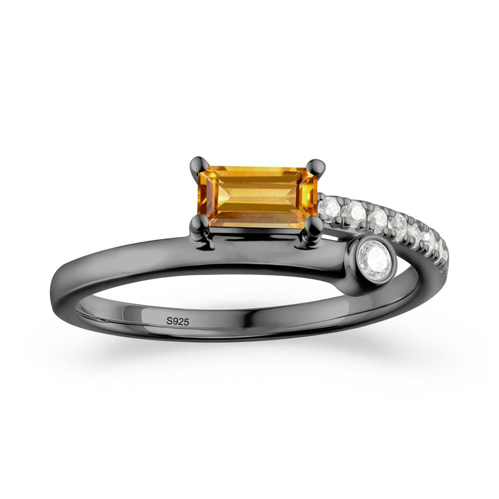 Toi Et Moi Citrine Ring for Women - LUO Jewelry #metal_black finish sterling silver