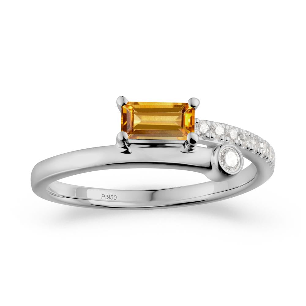 Toi Et Moi Citrine Ring for Women - LUO Jewelry #metal_platinum