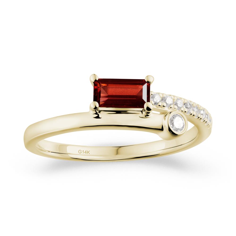 Rectangular Cut Garnet Anniversary Ring - LUO Jewelry #metal_14k yellow gold