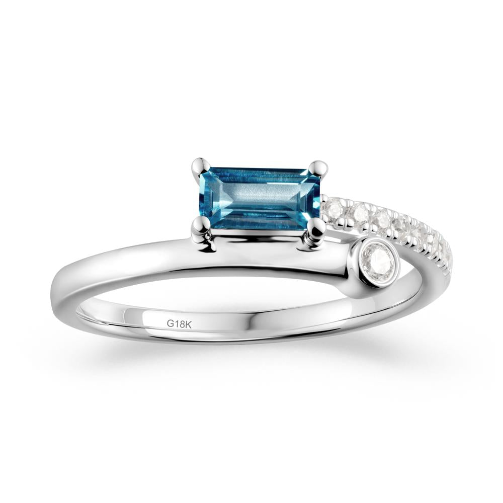 Toi Et Moi London Blue Topaz Ring for Women - LUO Jewelry #metal_18k white gold