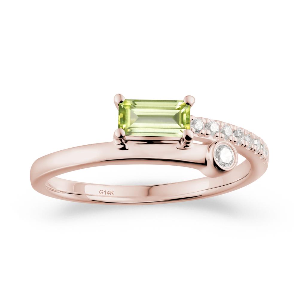 Toi Et Moi Peridot Ring for Women - LUO Jewelry #metal_14k rose gold