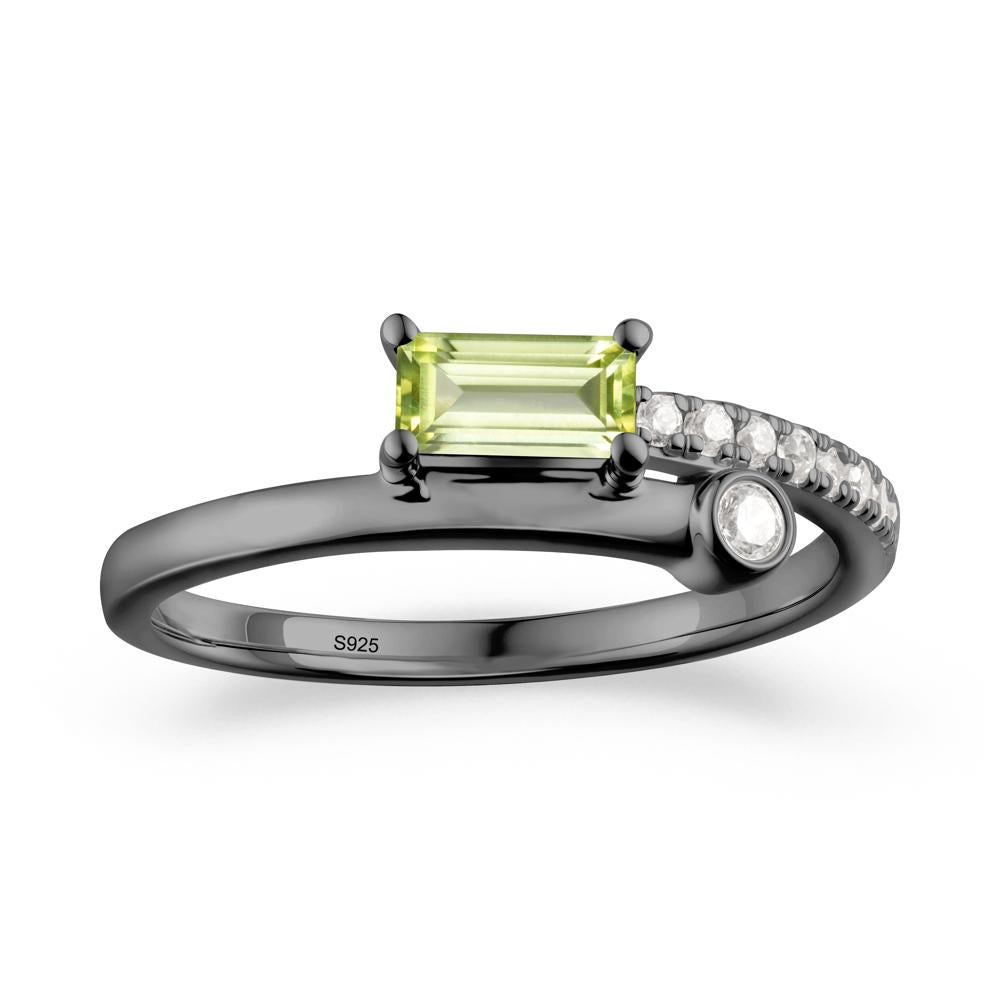 Toi Et Moi Peridot Ring for Women - LUO Jewelry #metal_black finish sterling silver