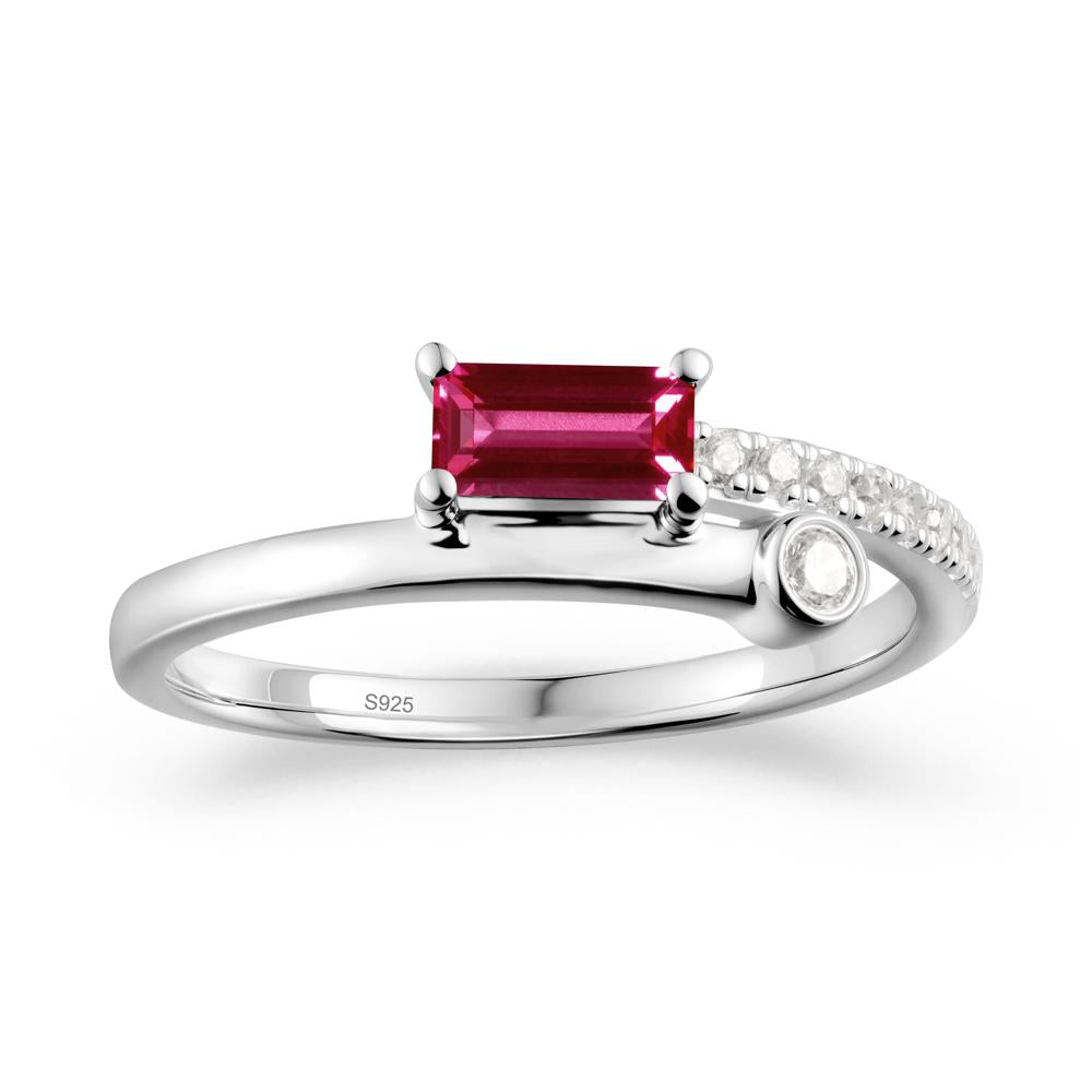 Toi Et Moi Ruby Ring for Women - LUO Jewelry #metal_sterling silver