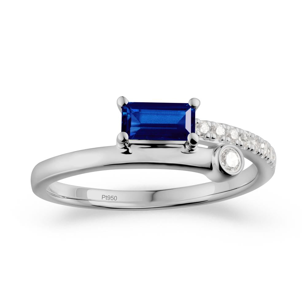 Unique Sapphire Baguette Ring for Everyday Wear - LUO Jewelry #metal_platinum