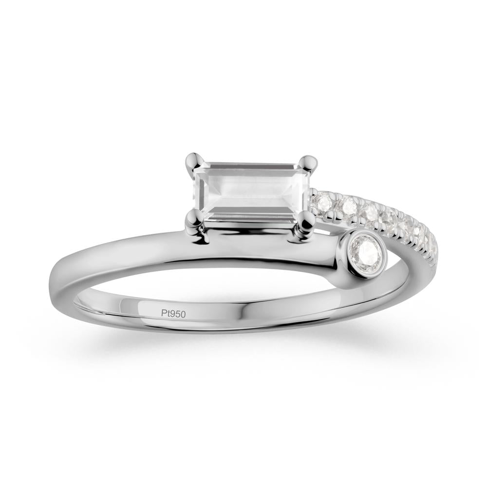 Unique White Topaz Baguette Ring for Everyday Wear - LUO Jewelry #metal_platinum