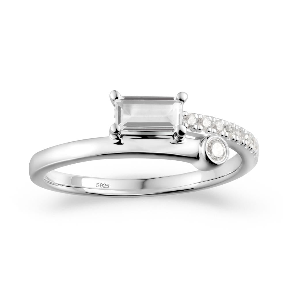 Unique White Topaz Baguette Ring for Everyday Wear - LUO Jewelry #metal_sterling silver