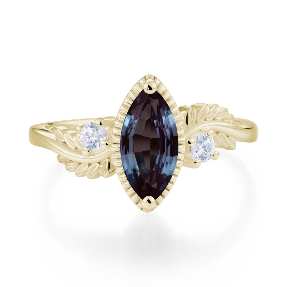 Twisted Leaf Lemon Quartz Wedding Ring - LUO Jewelry #gemstone_Alexandrite
