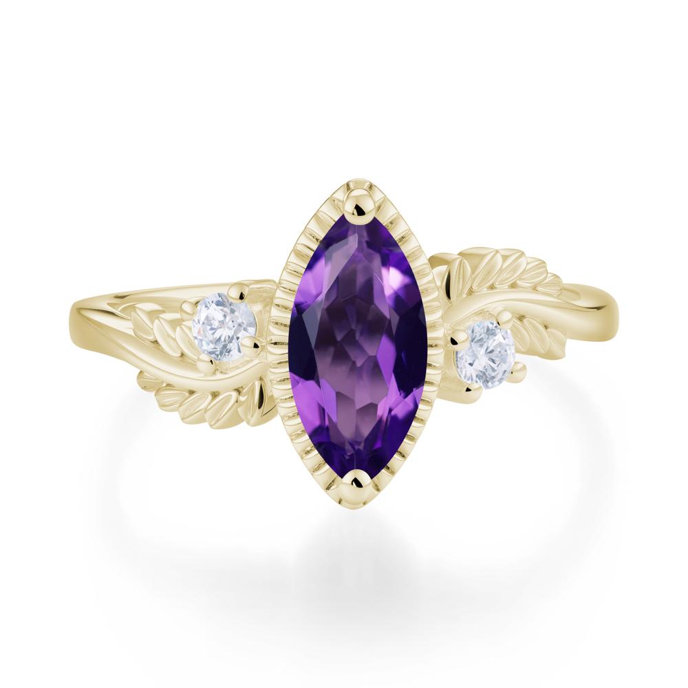 Twisted Leaf Lemon Quartz Wedding Ring - LUO Jewelry #gemstone_Amethyst